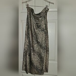 Animal Print Maxi Skirt - Black and Cream